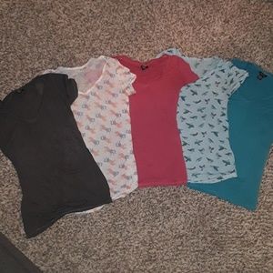 Bundles of t-shirts